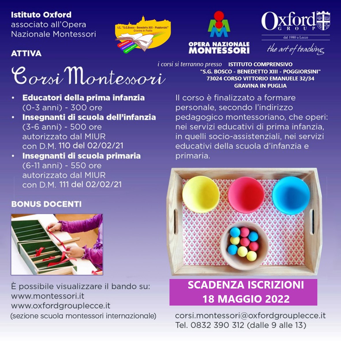 Locandina CORSO MONTESSORI